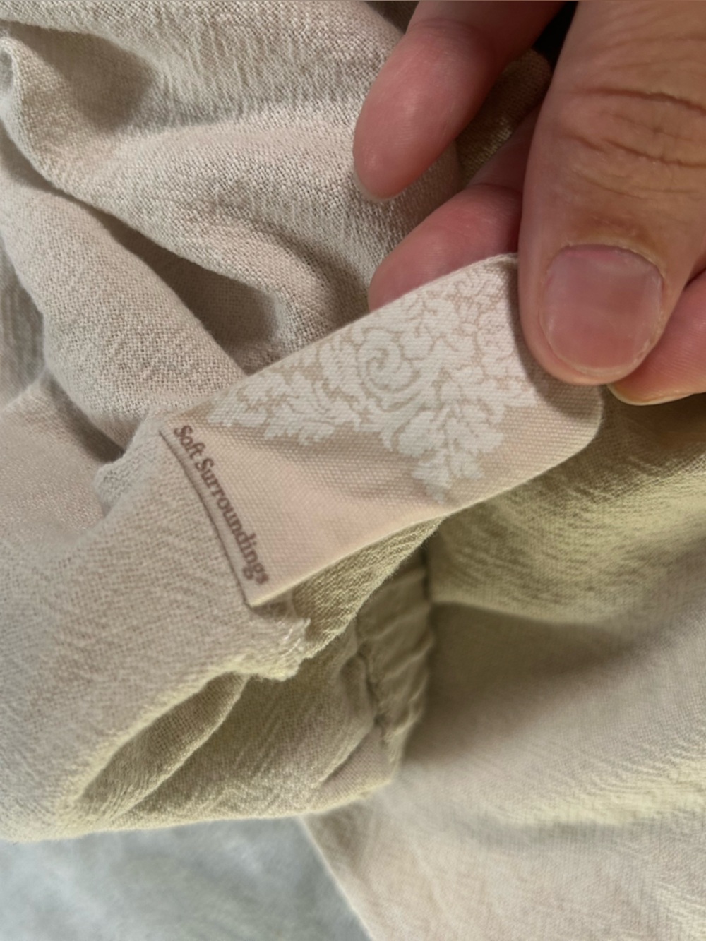 Soft surroundings Light Beige Button-Accent Wide Leg Pants - Picture 10 of 10